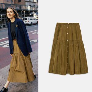 Alex Mill Becky Malinsky Holiday Things Foshay Taffeta Skirt XS